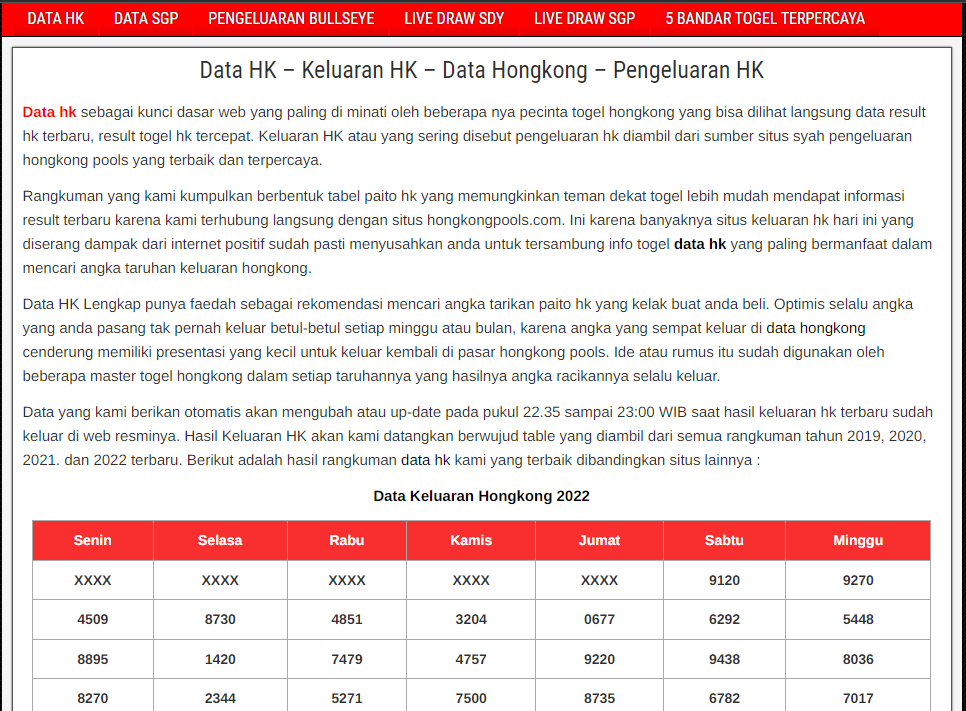 Bandar Terbaik Penyedia Data HK 2023 Lengkap